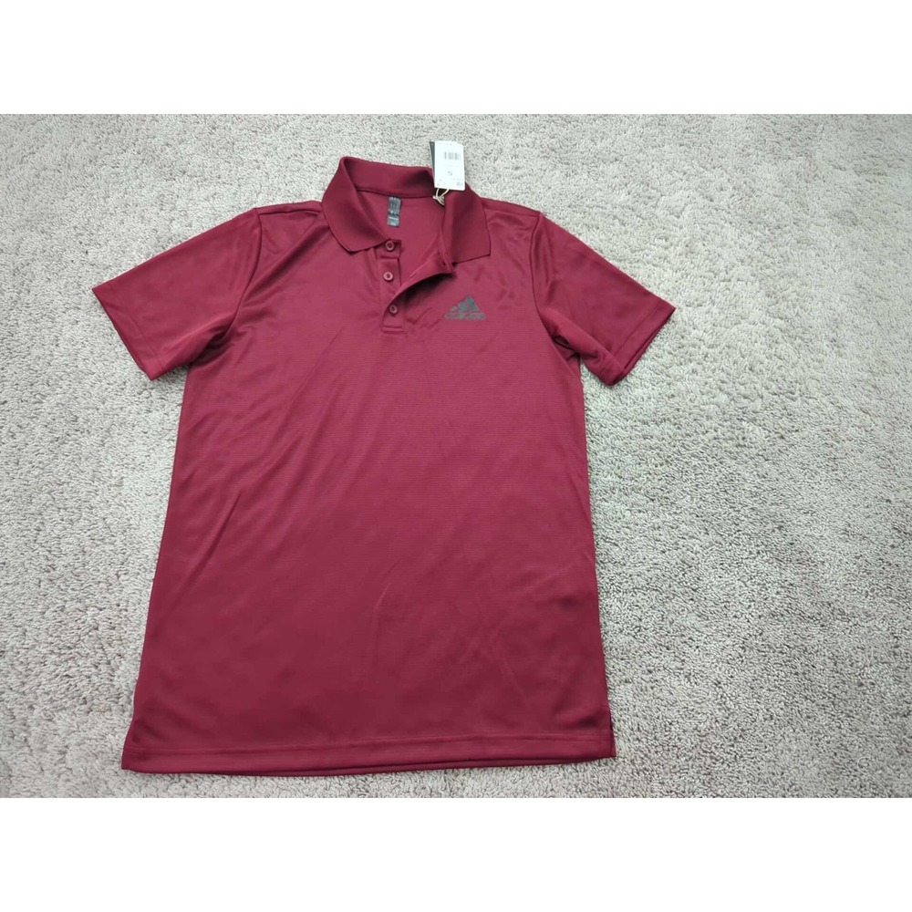 Adidas Polo Shirt Mens Small Red Short Sleeve Logo D2M Golf Athletic NEW #2